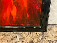 Schilderij dame in rode jurk - afbeelding 2 van  4