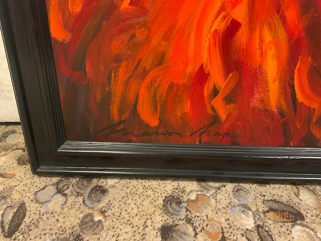 Schilderij dame in rode jurk - afbeelding 2 van  4