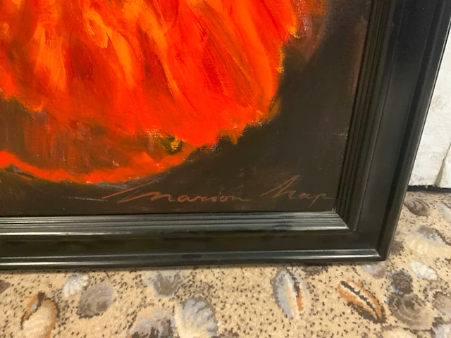 Schilderij dame in rode jurk - afbeelding 2 van  4