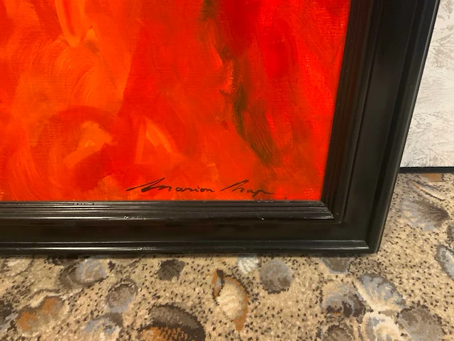Schilderij dames in rode jurk - afbeelding 2 van  4