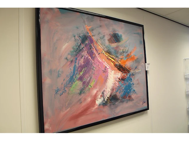 Schilderij d.ber in lijst 84 x 104 cm. - afbeelding 2 van  3