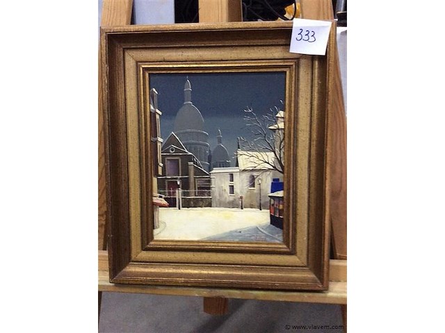 Schilderij dorp getekend boy - afbeelding 1 van  2