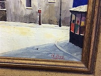 Schilderij dorp getekend boy - afbeelding 2 van  2