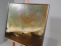 Schilderij, e. scheffer, blauw landschap ii - afbeelding 3 van  7