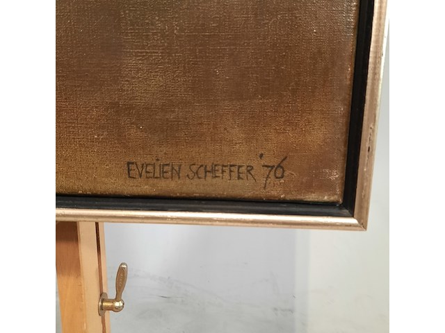 Schilderij, e. scheffer, blauw landschap ii - afbeelding 4 van  7