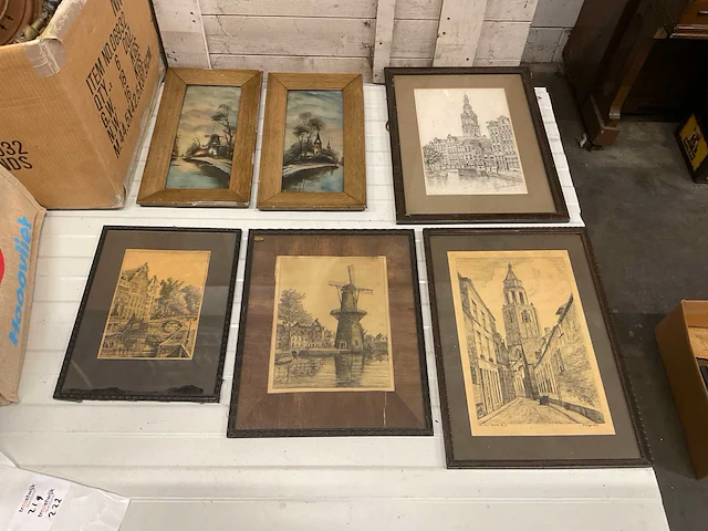 Schilderij e.v.g grote kerk-amsterdam (6x) - afbeelding 1 van  6