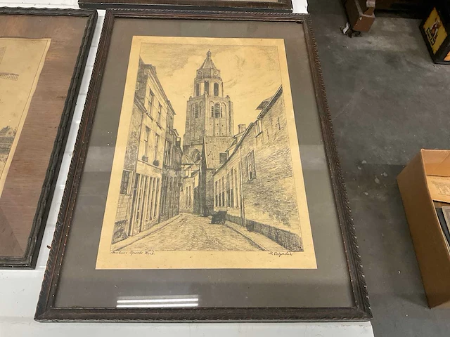 Schilderij e.v.g grote kerk-amsterdam (6x) - afbeelding 2 van  6