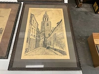 Schilderij e.v.g grote kerk-amsterdam (6x) - afbeelding 2 van  6