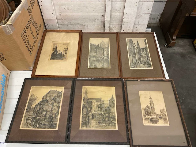 Schilderij e.v.g rensburg-delft-amsterdam- (6x) - afbeelding 1 van  7