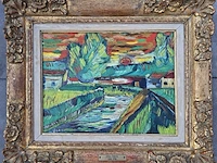 Schilderij, expressionisme, "johan", +/- 1930 - afbeelding 1 van  5