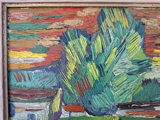 Schilderij, expressionisme, "johan", +/- 1930 - afbeelding 3 van  5