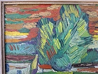 Schilderij, expressionisme, "johan", +/- 1930 - afbeelding 3 van  5
