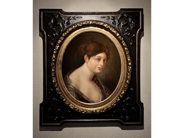 Schilderij franse school, mogelijk jean-baptiste greuze (1725-1805), 18e/19e eeuw - afbeelding 1 van  7