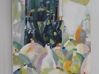 Schilderij gesigneerd gabrielle 05. afmeting 70 x 70 cm. - afbeelding 2 van  2