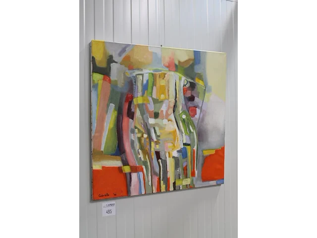 Schilderij gesigneerd gabrielle 05. afmeting 80 x 80 cm. - afbeelding 2 van  2