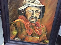 Schilderij getekend op paneel - afbeelding 1 van  2