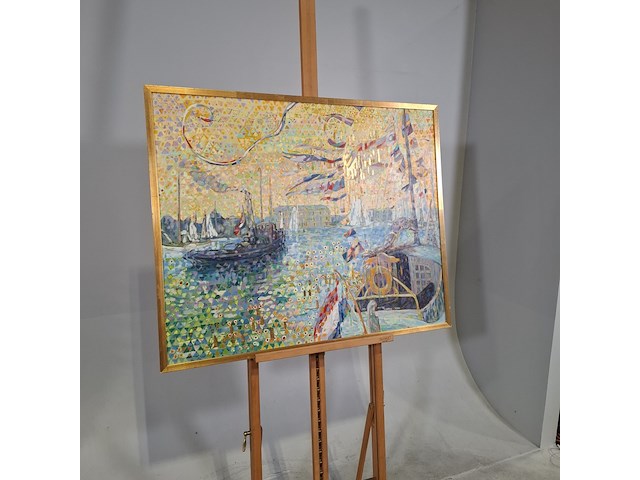 Schilderij, h. van vught, oosterdok, 1982 - afbeelding 2 van  6