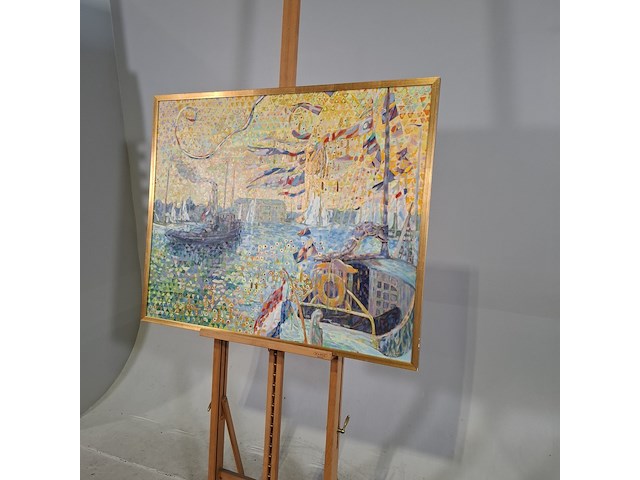 Schilderij, h. van vught, oosterdok, 1982 - afbeelding 3 van  6