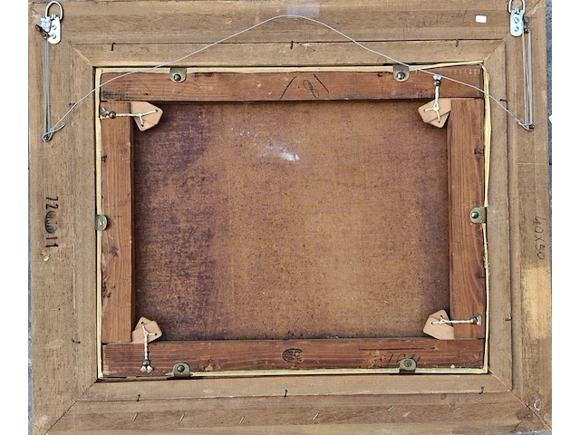 Schilderij, haagse school, mogelijk h.w. mesdag (1831–1915) – zeegezicht met zeilboten, 19e eeuw - afbeelding 8 van  9