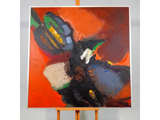 Schilderij, hans lie, compositie insekt, 1977 - afbeelding 1 van  8