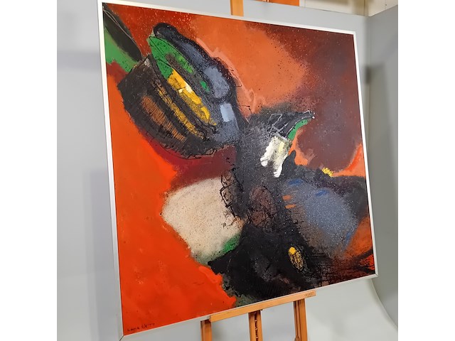 Schilderij, hans lie, compositie insekt, 1977 - afbeelding 2 van  8