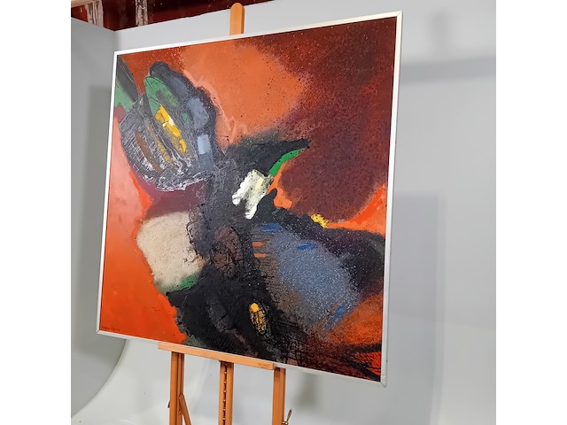Schilderij, hans lie, compositie insekt, 1977 - afbeelding 3 van  8