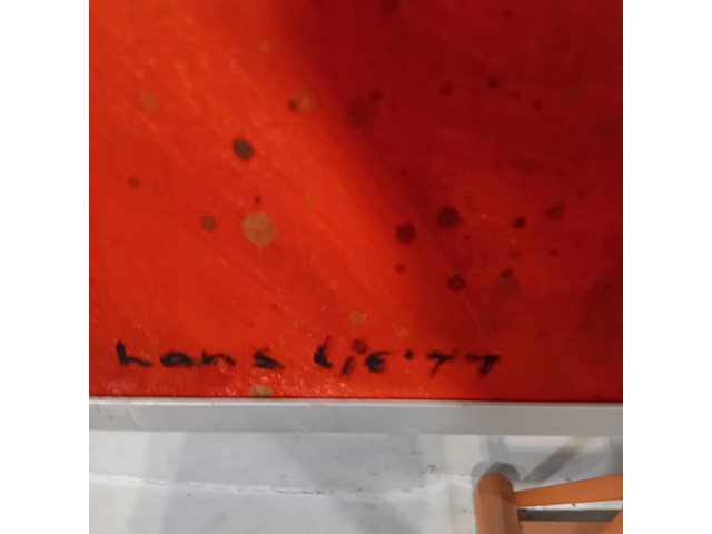 Schilderij, hans lie, compositie insekt, 1977 - afbeelding 5 van  8