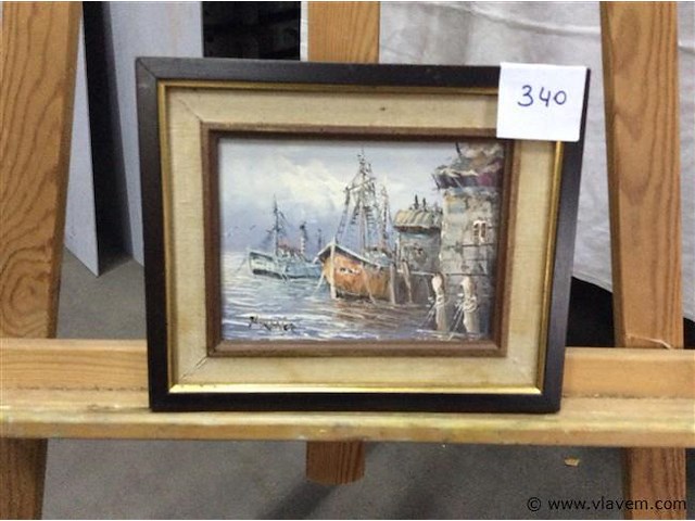 Schilderij haven getekend wilkins - afbeelding 1 van  2