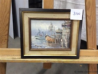 Schilderij haven getekend wilkins - afbeelding 1 van  2