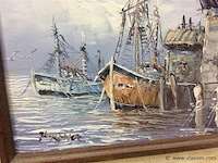 Schilderij haven getekend wilkins - afbeelding 2 van  2