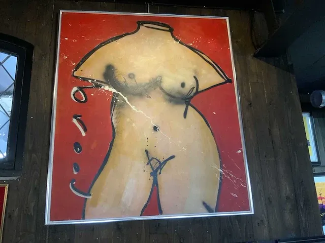 Schilderij herman brood “red torso” gemengde techniek op doek - afbeelding 1 van  6