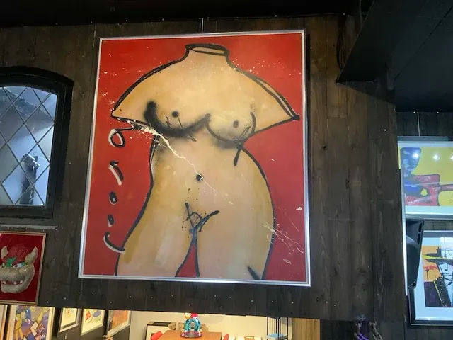 Schilderij herman brood “red torso” gemengde techniek op doek - afbeelding 2 van  6