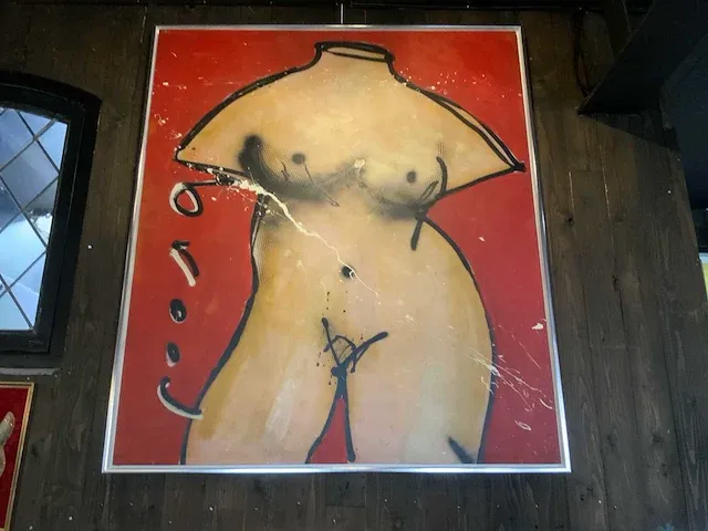 Schilderij herman brood “red torso” gemengde techniek op doek - afbeelding 3 van  6