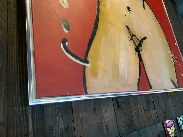 Schilderij herman brood “red torso” gemengde techniek op doek - afbeelding 4 van  6
