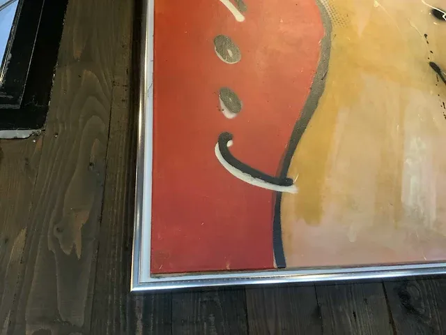 Schilderij herman brood “red torso” gemengde techniek op doek - afbeelding 5 van  6