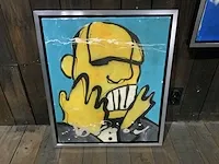 Schilderij herman brood ‘the scream’ gemengde techniek op doek - afbeelding 1 van  5