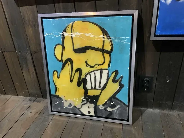 Schilderij herman brood ‘the scream’ gemengde techniek op doek - afbeelding 2 van  5