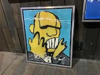 Schilderij herman brood ‘the scream’ gemengde techniek op doek - afbeelding 2 van  5