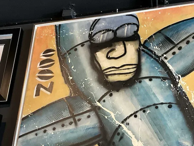 Schilderij herman brood “touchdown 2000” op gemengde techniek op doek - afbeelding 2 van  5
