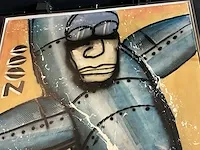 Schilderij herman brood “touchdown 2000” op gemengde techniek op doek - afbeelding 4 van  5