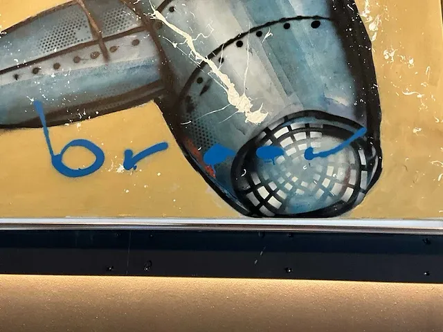 Schilderij herman brood “touchdown 2000” op gemengde techniek op doek - afbeelding 5 van  5