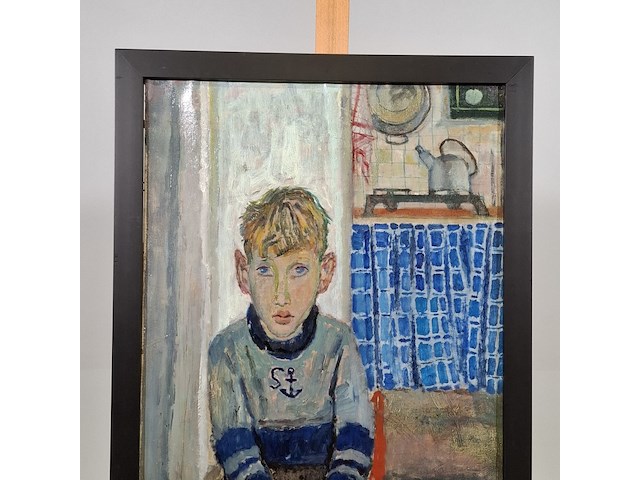 Schilderij, j. burgerhout, jongetje, 1956 - afbeelding 2 van  9