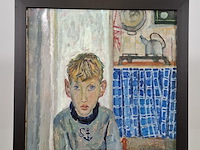 Schilderij, j. burgerhout, jongetje, 1956 - afbeelding 2 van  9