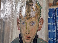 Schilderij, j. burgerhout, jongetje, 1956 - afbeelding 4 van  9