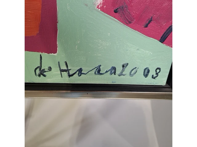 Schilderij, j. de haan, geheimschrift, 2003 - afbeelding 5 van  7