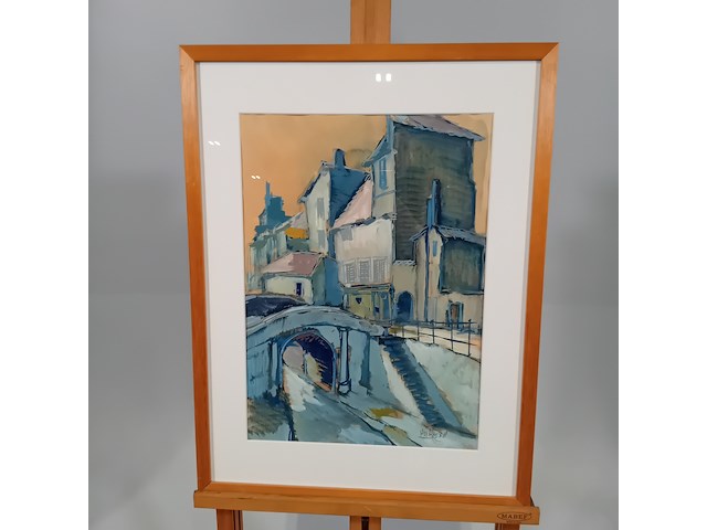 Schilderij, j. h. van der plas, 1958 - afbeelding 1 van  6