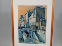 Schilderij, j. h. van der plas, 1958 - afbeelding 1 van  6