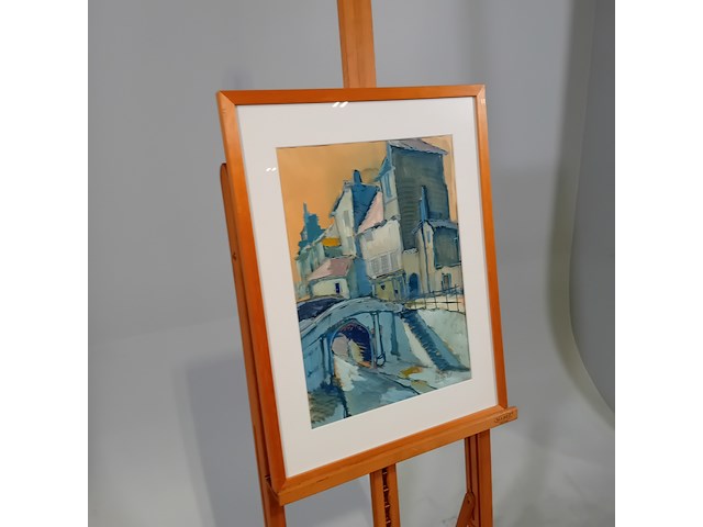 Schilderij, j. h. van der plas, 1958 - afbeelding 2 van  6