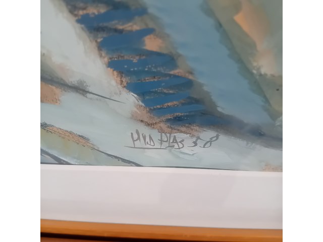 Schilderij, j. h. van der plas, 1958 - afbeelding 4 van  6