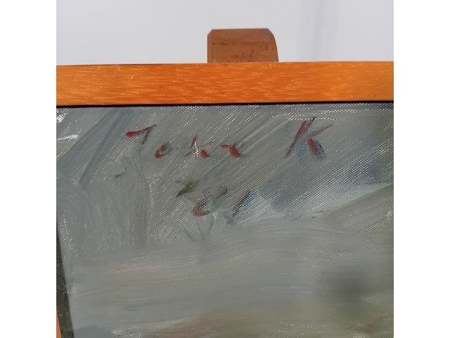 Schilderij, j. kokkelkoren, stilleven met eieren , 1981 - afbeelding 6 van  11